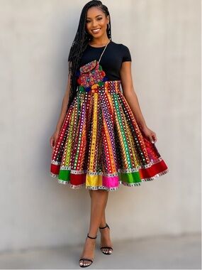 Vintage Colorful Sparkle Skirt Size XS with a Bonus bag